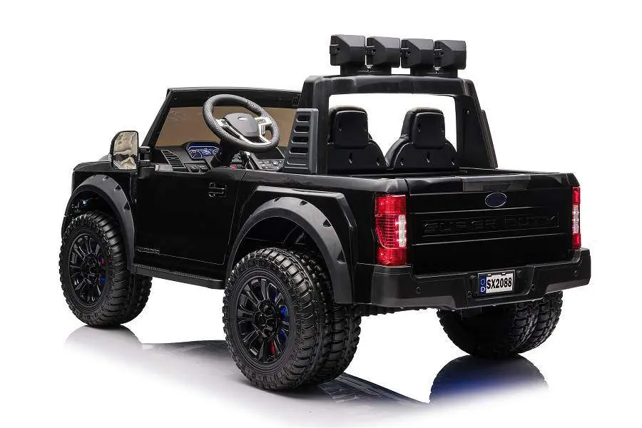 Elektro Kinderauto "Ford Super Duty" - lizenziert - 12V10AH Akku und 4 Motoren- 2,4Ghz + MP3 + Leder + EVA -Schwarz – Bild 10