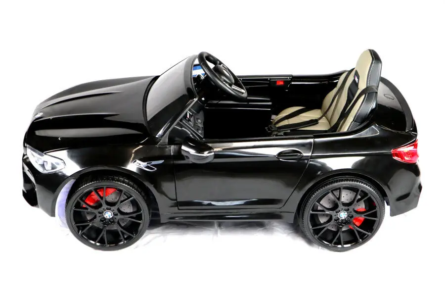 Elektro Kinderfahrzeug "BMW M5" - lizenziert - 12V7A Akku, 2 Motoren- 2,4Ghz Fernsteuerung, MP3, Ledersitz+EVA-Schwarz – Bild 4