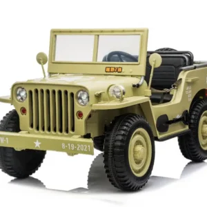 Kinderfahrzeug - Elektro Auto Off-road 3 Sitzer mit 12V14A Akku und 4 Motoren "Camouflage Grün" 2,4Ghz+Ledersitz+EVA