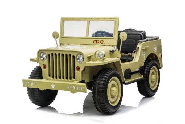 Kinderfahrzeug - Elektro Auto Off-road 3 Sitzer mit 12V14A Akku und 4 Motoren "Camouflage Grün" 2,4Ghz+Ledersitz+EVA
