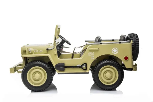 Kinderfahrzeug - Elektro Auto Off-road 3 Sitzer mit 12V14A Akku und 4 Motoren "Camouflage Grün" 2,4Ghz+Ledersitz+EVA – Bild 2