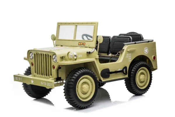 Kinderfahrzeug - Elektro Auto Off-road 3 Sitzer mit 12V14A Akku und 4 Motoren "Camouflage Grün" 2,4Ghz+Ledersitz+EVA – Bild 3