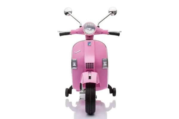 Kinderfahrzeug - Elektro Kindermotorrad "Vespa" - Lizenziert - 12V - 2 Motoren - MP3 - Ledersitz + EVA – Bild 6