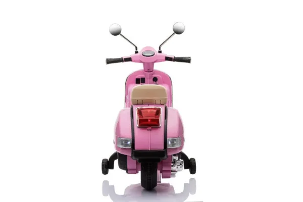 Kinderfahrzeug - Elektro Kindermotorrad "Vespa" - Lizenziert - 12V - 2 Motoren - MP3 - Ledersitz + EVA – Bild 7