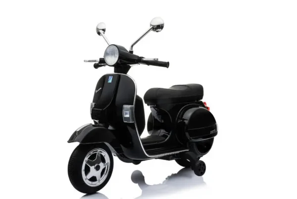 Kinderfahrzeug - Elektro Kindermotorrad "Vespa" - Lizenziert - 12V - 2 Motoren - MP3 - Ledersitz + EVA – Bild 9