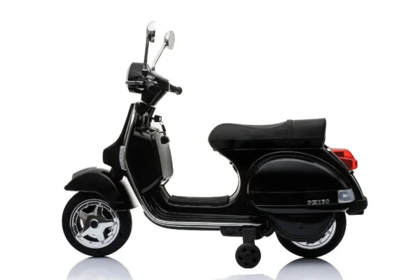 Kinderfahrzeug - Elektro Kindermotorrad "Vespa" - Lizenziert - 12V - 2 Motoren - MP3 - Ledersitz + EVA – Bild 11