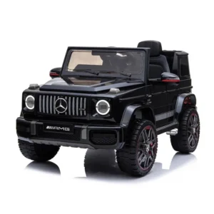 Kinderfahrzeug - Elektro Auto "Mercedes G63 AMG" - Lizenziert - 12V7AH Akku,2 Motoren- 2,4Ghz Fernsteuerung, MP3+Ledersitz+EVA-Schwarz