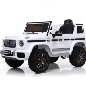 Kinderfahrzeug - Elektro Auto "Mercedes G63 AMG" - Lizenziert - 12V7AH Akku,2 Motoren- 2,4Ghz Fernsteuerung, MP3+Ledersitz+EVA-Weiss