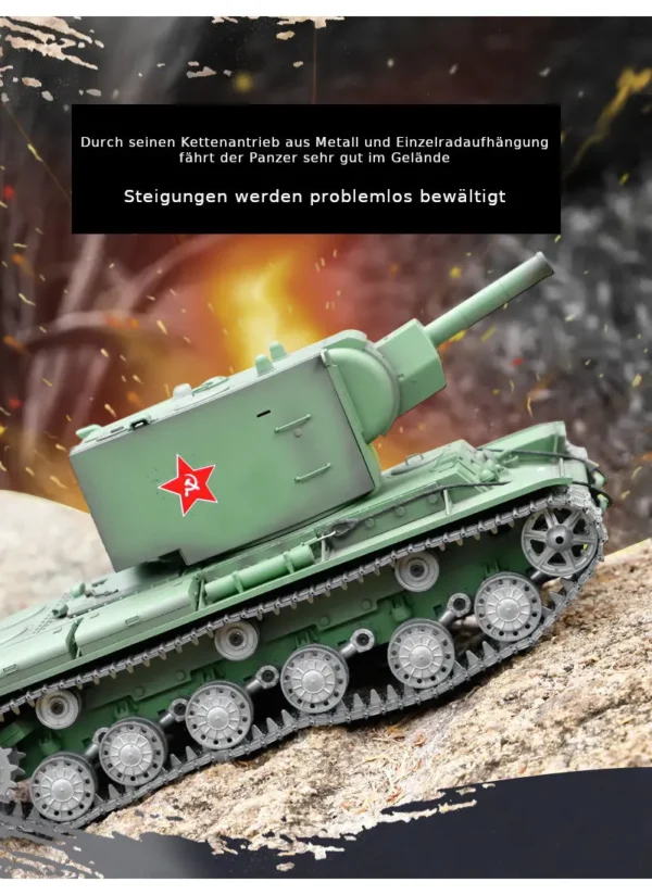 RC Panzer "Russicher KV-2" Heng Long 1:16 mit R&S, Metallgetriebe (Stahl) und Metallketten -2,4Ghz -V 7.0 - PRO mit RRZ – Bild 12