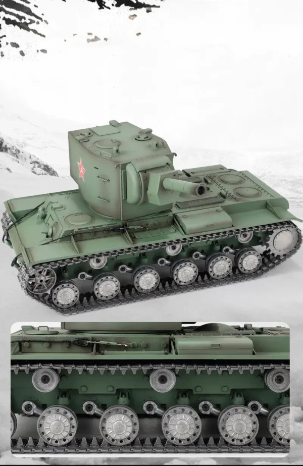 RC Panzer "Russicher KV-2" Heng Long 1:16 mit R&S, Metallgetriebe (Stahl) und Metallketten -2,4Ghz -V 7.0 - PRO mit RRZ – Bild 14