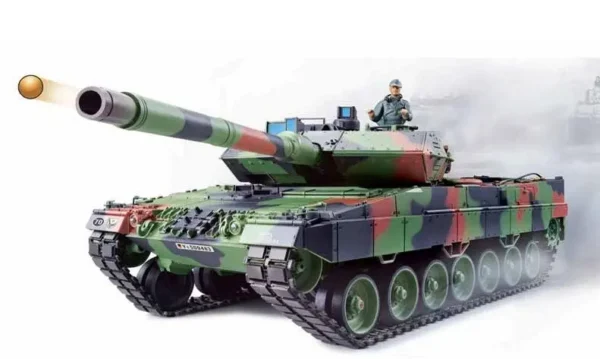 RC Panzer "German Leopard 2A6" Heng Long 1:16 mit Rauch&Sound und Metallgetriebe (Stahl) -2,4Ghz V7.0