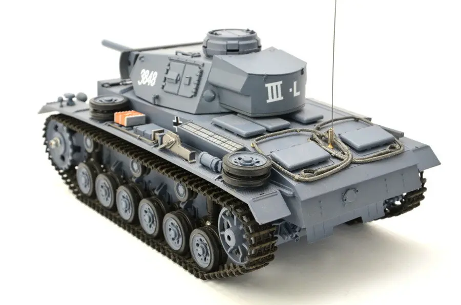 RC Panzer "Kampfwagen III" 1:16 Heng Long -Rauch&Sound - mit Stahlgetriebe und 2,4Ghz Fernsteuerung - V7.0 - Pro – Bild 3
