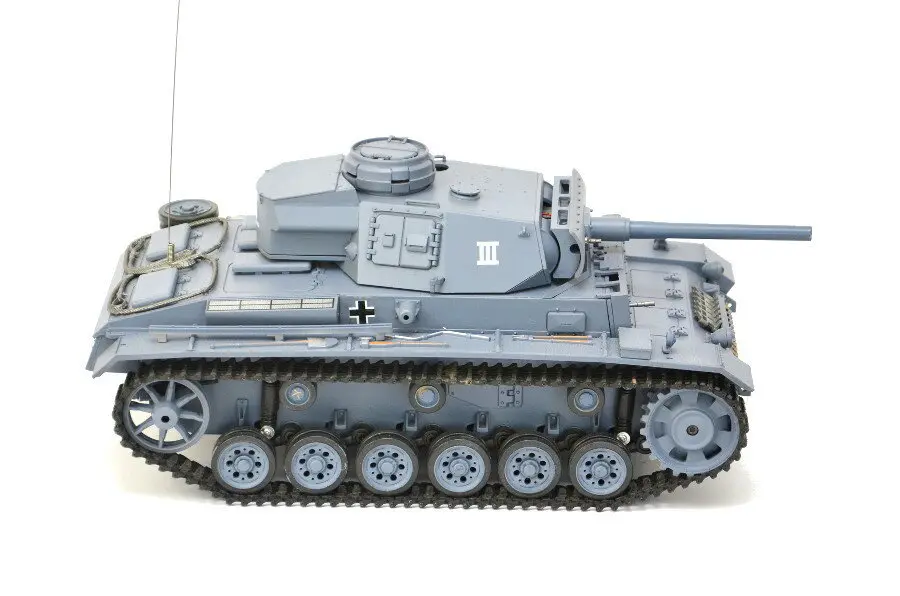 RC Panzer "Kampfwagen III" 1:16 Heng Long -Rauch&Sound - mit Stahlgetriebe und 2,4Ghz Fernsteuerung - V7.0 - Pro – Bild 4