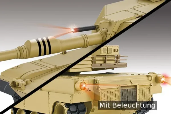 RC Panzer "M1A2 Abrams" 1:16 Heng Long -Rauch&Sound, Stahlgetriebe, Metallketten, 2,4Ghz V7.0 - Upg-A – Bild 6