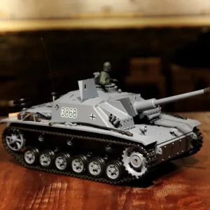 RC Panzer "Sturmgeschütz III" - Stug 3 Heng Long 1:16 Grau, Rauch&Sound, Metallgetriebe und 2,4Ghz - PRO
