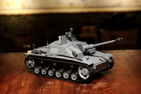 RC Panzer "Sturmgeschütz III" - Stug 3 Heng Long 1:16 Grau, Rauch&Sound, Metallgetriebe und 2,4Ghz - PRO – Bild 2