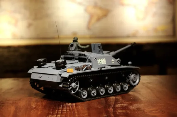 RC Panzer "Sturmgeschütz III" - Stug 3 Heng Long 1:16 Grau, Rauch&Sound, Metallgetriebe und 2,4Ghz -V7.0 – Bild 3