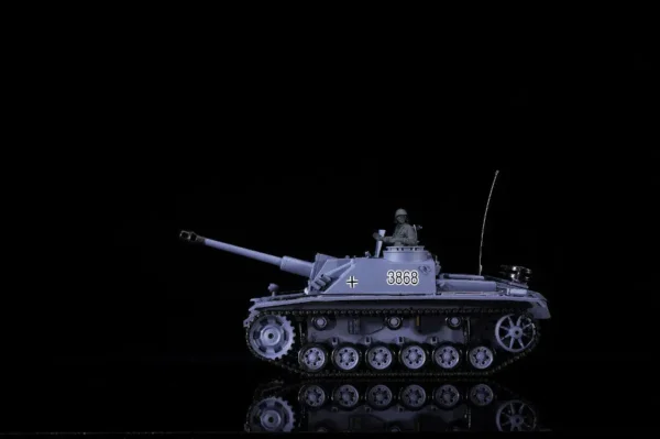 RC Panzer "Sturmgeschütz III" - Stug 3 Heng Long 1:16 Grau, Rauch&Sound, Metallgetriebe und 2,4Ghz -V7.0 – Bild 7