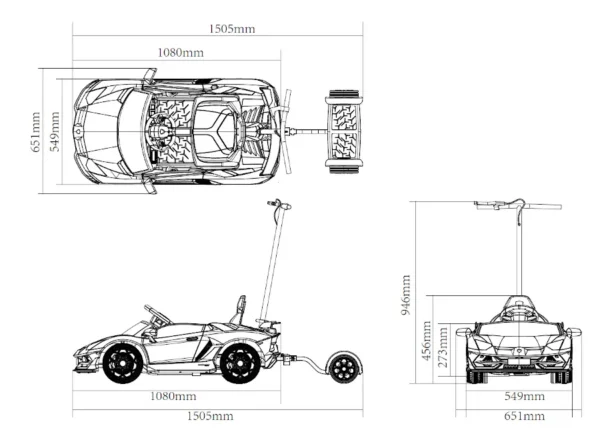 Kinderfahrzeug - Elektro Auto "Lamborghini Aventador SVJ" - lizenziert - 12V7AH, 2 Motoren- 2,4Ghz Fernsteuerung, MP3, Ledersitz+EVA -018B – Bild 12
