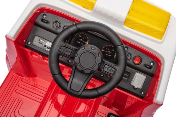 Kinderfahrzeug - Elektro Auto "Feuerwehr" - 12V7AH Akku,4 Motoren- 2,4Ghz Fernsteuerung, MP3+Sirene -911P – Bild 12