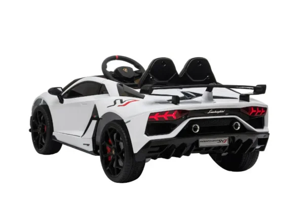 Kinderfahrzeug – Elektro Auto „Lamborghini Aventador SVJ“ – lizenziert – 12V7AH, 2 Motoren- 2,4Ghz Fernsteuerung, MP3, Ledersitz+EVA – Bild 23