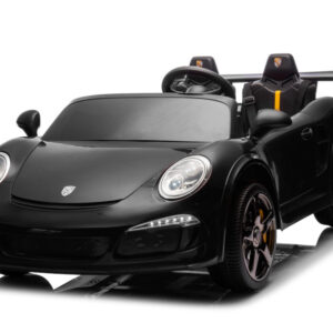 Kinderfahrzeug – Elektro Auto „Porsche 911 RUF“ – Lizenziert – 24V Akku, 4 Motoren, 2,4Ghz Fernsteuerung, MP3+Ledersitz+EVA-Schwarz